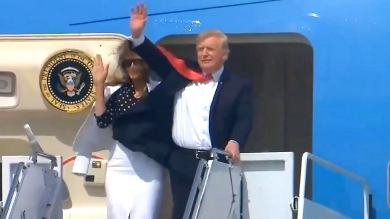 President Trump and the First Lady Melania Trump arrive Columbus, Ohio. August 24, 2018.