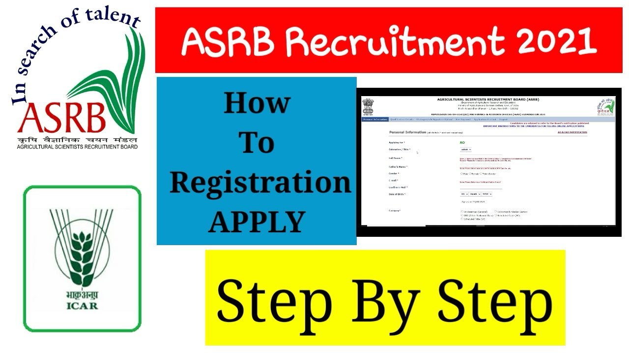 ASRB Recruitment Board 2021 // How to Registration APPLY // Step By Step // #govtofindia