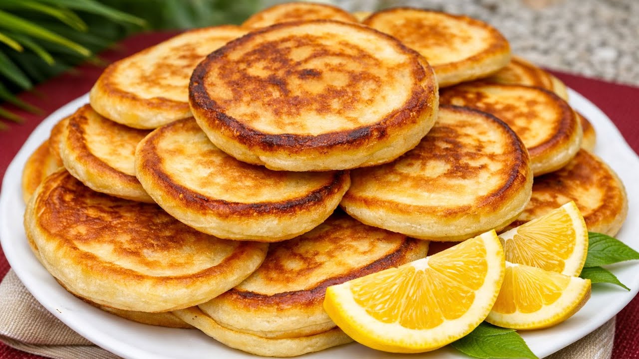 Лимонные оладьи на кефире – мягкие, воздушные и ароматные, простой рецепт домашнего приготовления.
