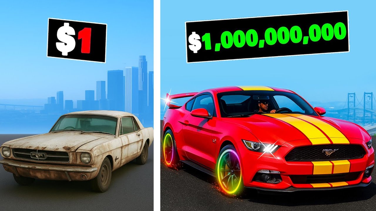 $1 to $1,000,000,000 MUSTANG in GTA 5!