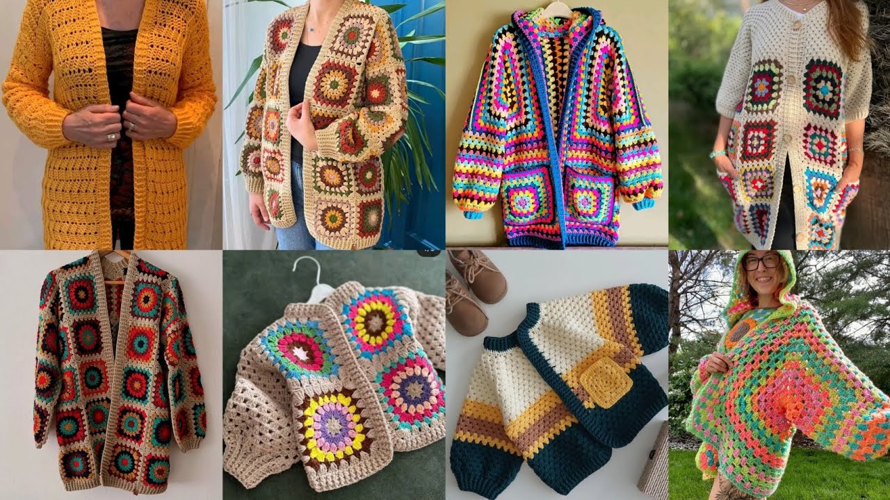 Crochet handmade items and ideas New Design 2025 For  Granny Square cardigan||Kimono