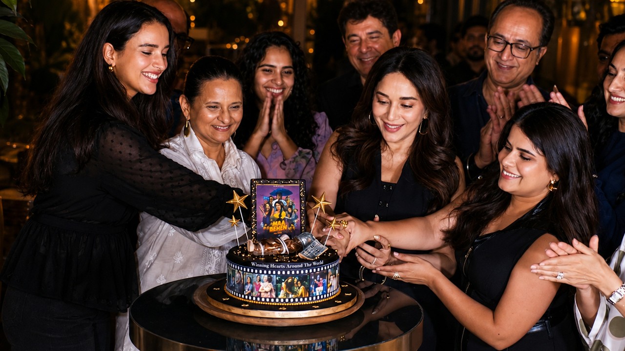Madhuri Dixit, Triptii Dimri & Dharna Durga Steal the Spotlight at Maa Behen Success Bash