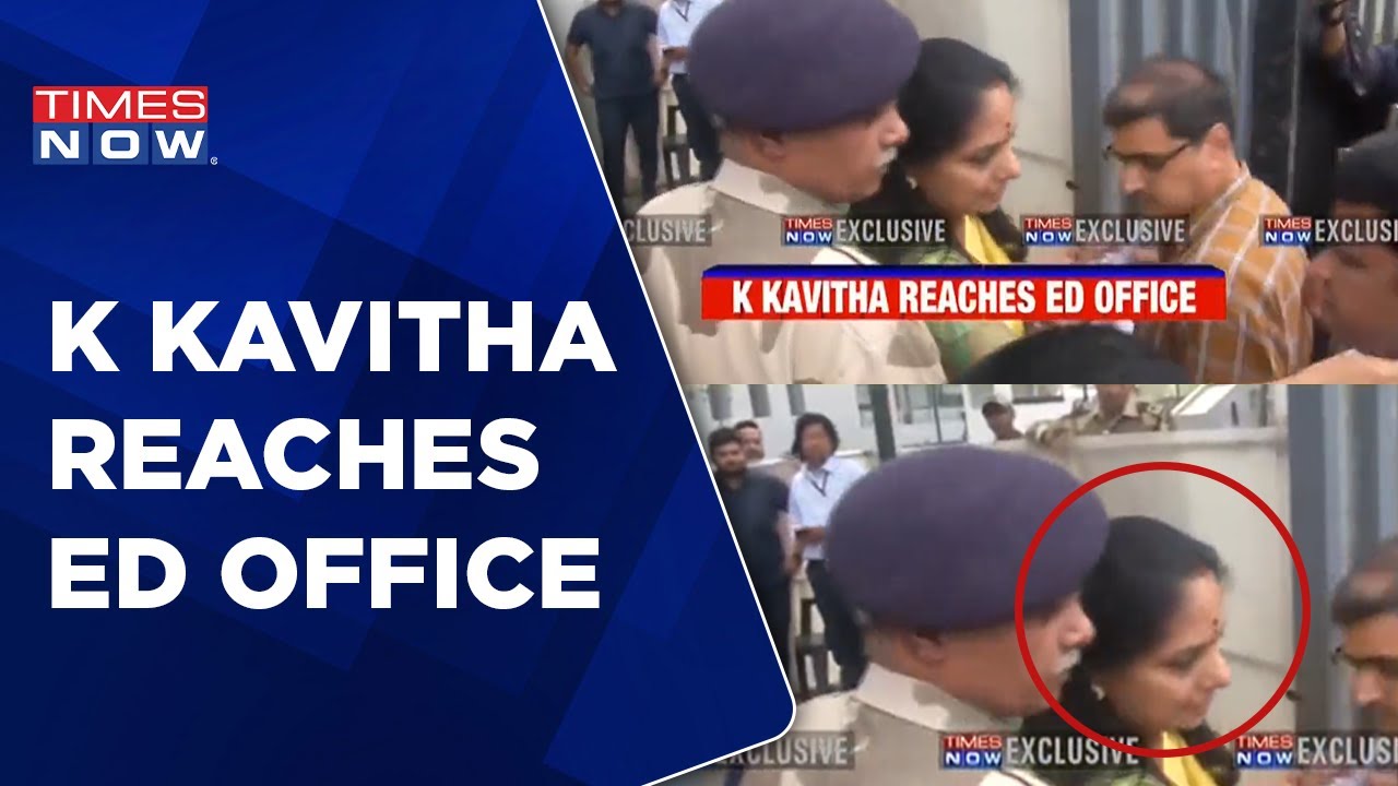 K Kavitha Arrives At ED Office For Third Round Of Questioning, BRS Leader Shows Support
