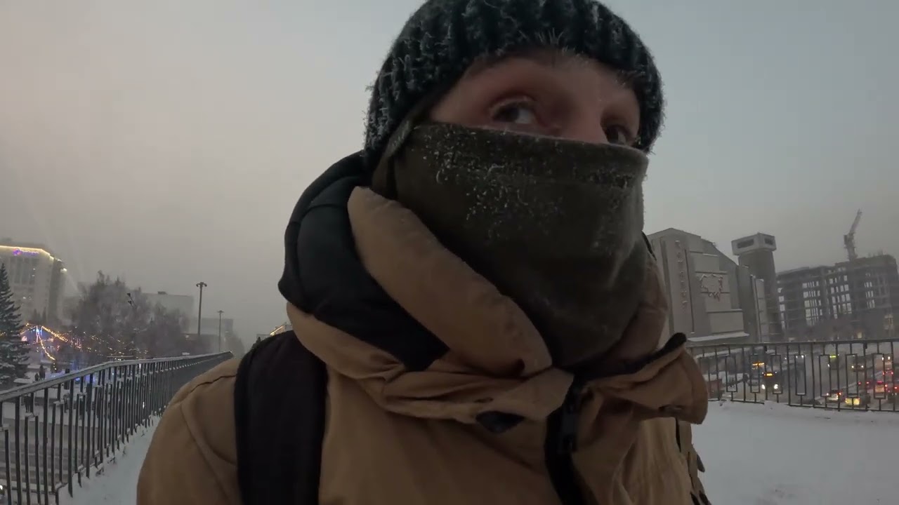 Красноярск, потеплело, минус 34 / Krasnoyarsk, it's gotten warmer, minus 34