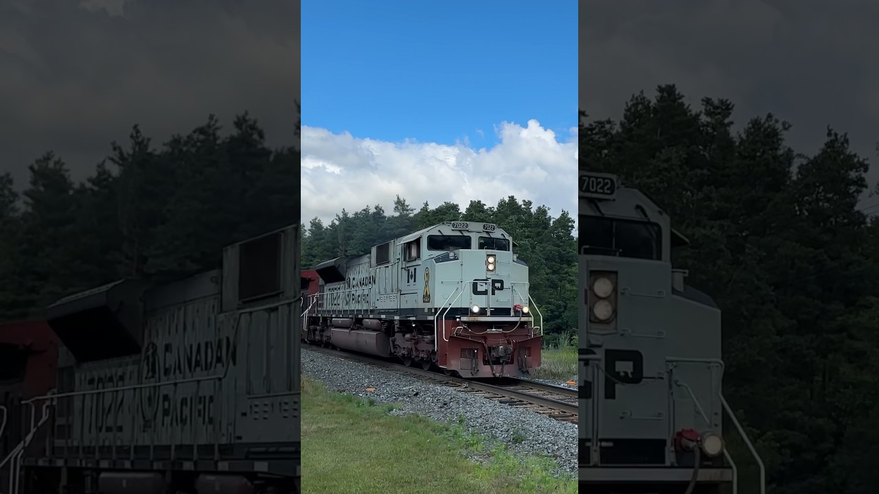 CP 7022 Leading On 100 #railfaning #railroad #canadianpacific #cpkc #cpkcrailway #cptrain #veterans
