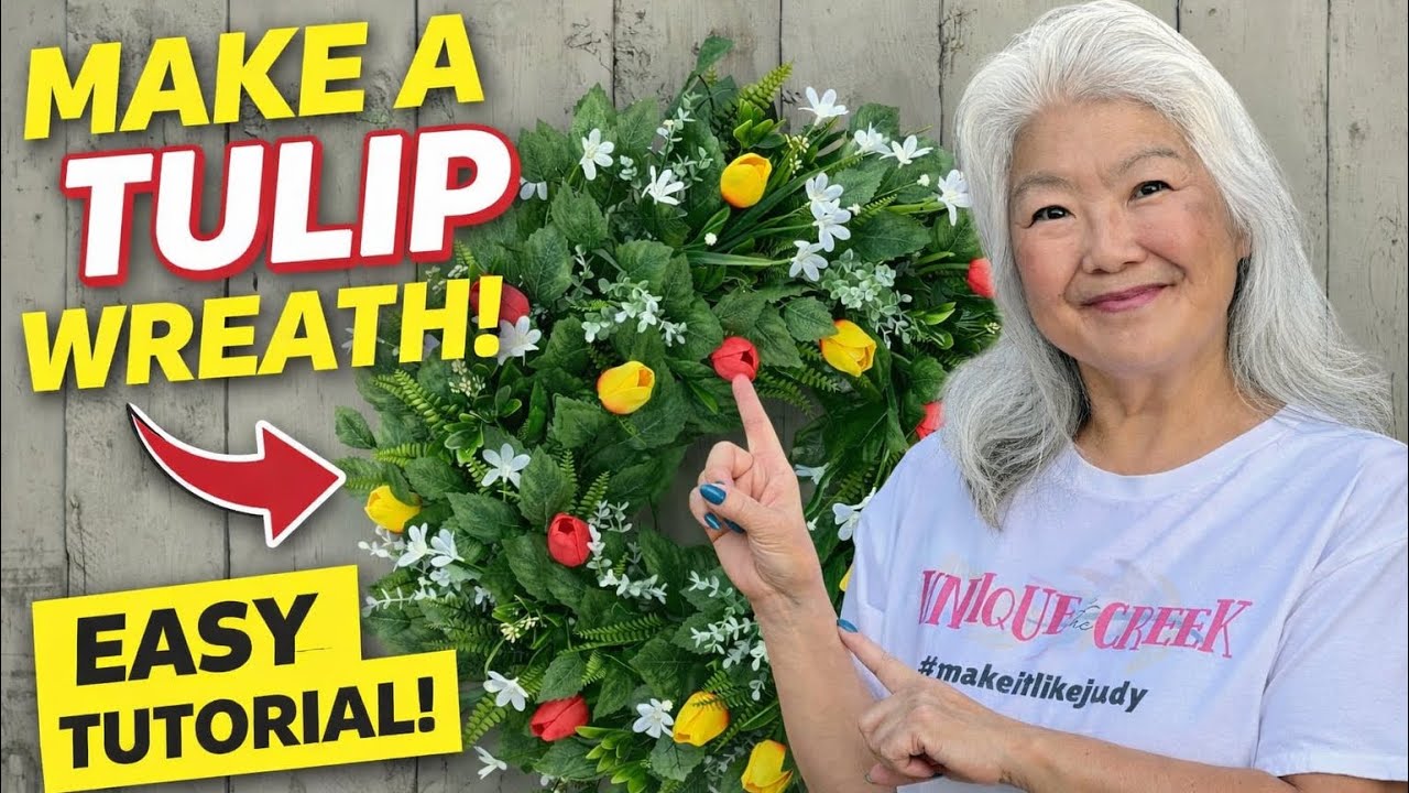 This Tulip Wreath Is STUNNING 🌷 Easy Spring Door Decor Tutorial!