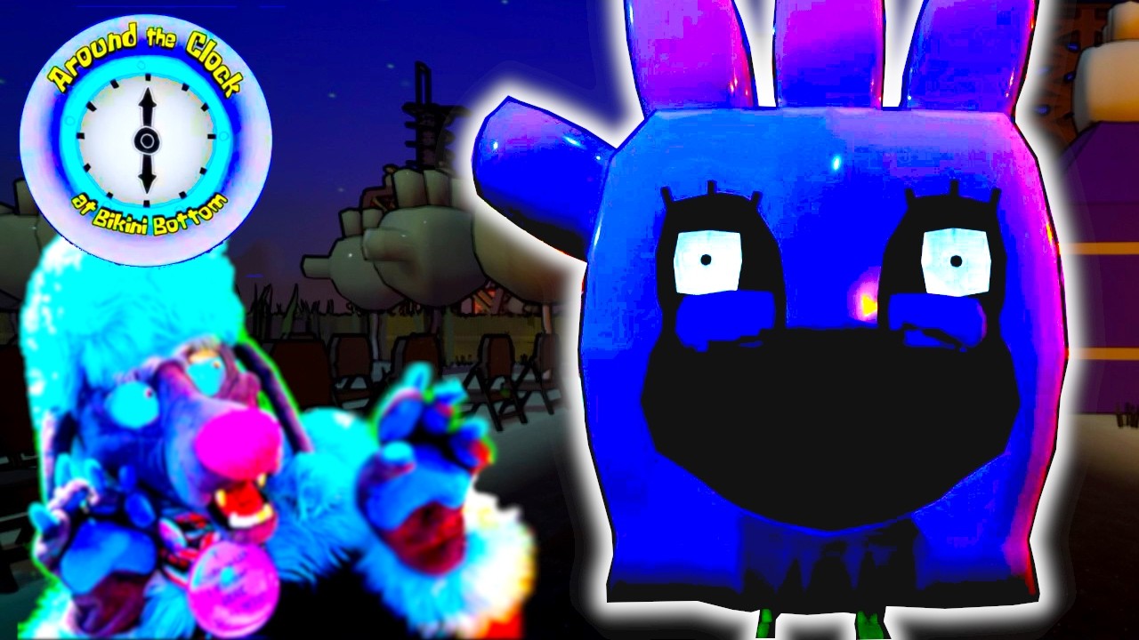 The BEST Spongebob Horror Game! Around the Clock at Bikini Bottom