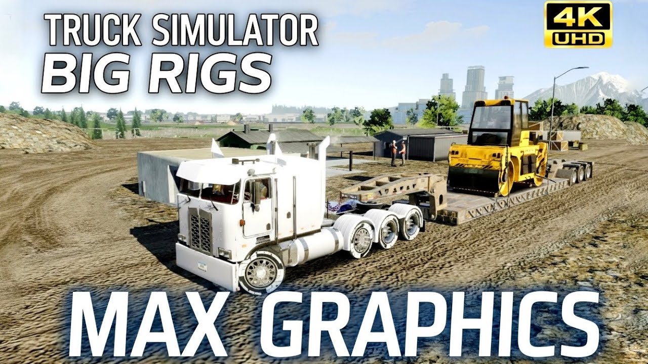 Kenworth K-100 (Transporting a Road Roller) 4K UHD(Truck Simulator Big Rigs) #trucksimulatorbigrigs 