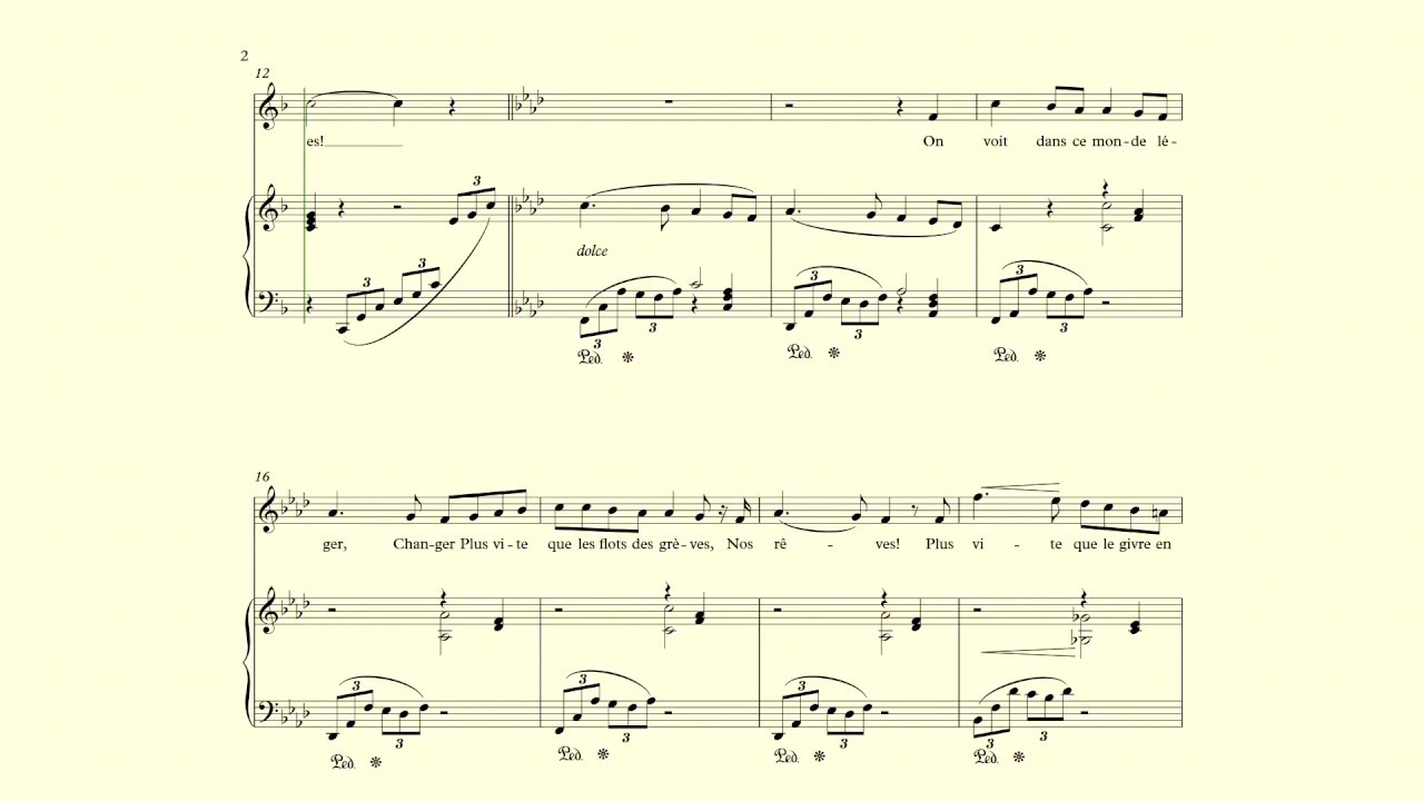 Adieu - Fauré - accompaniment in F Major