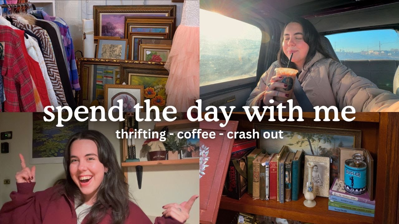 spend the day with me | thrifting, FUN unboxing, crashing out future projects #nanowrimo day 28