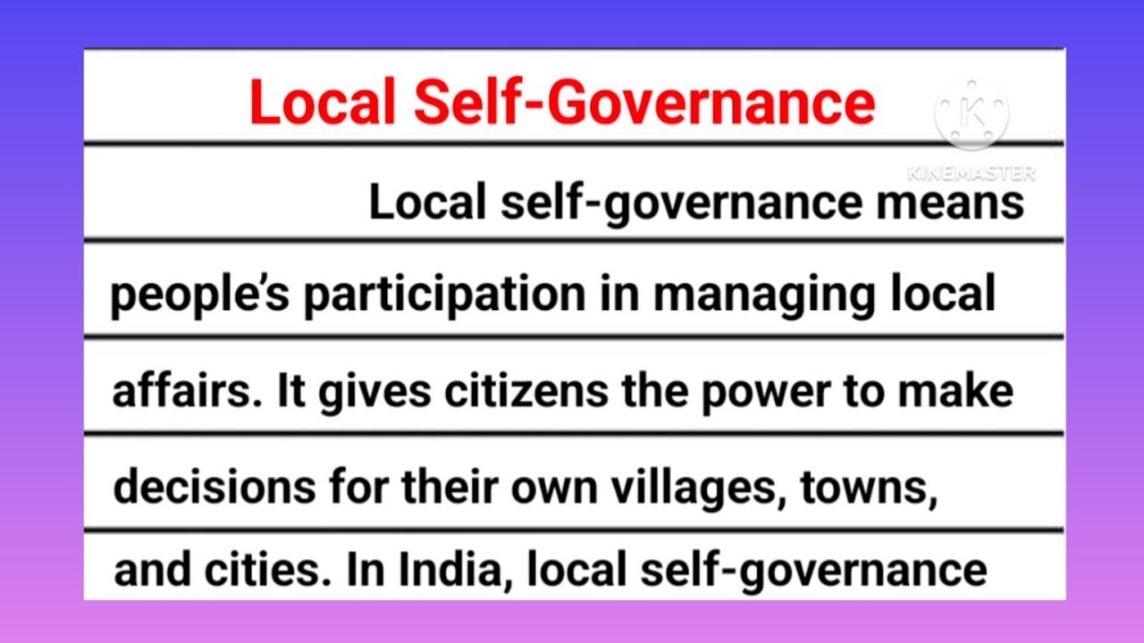 Local Self Governance essay writing in English | Local self government essay with conclusion 