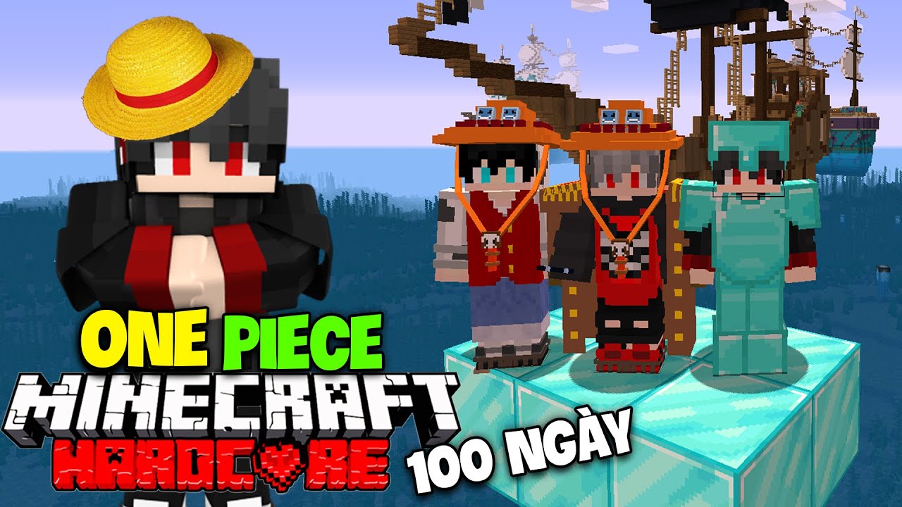 KiraMC T&oacute;m Tắt 100 Ng&agrave;y Minecraft Sinh Tồn Si&ecirc;u Kh&oacute; Của 3 Anh Em Hải Tặc !! OnePiece Hardcore