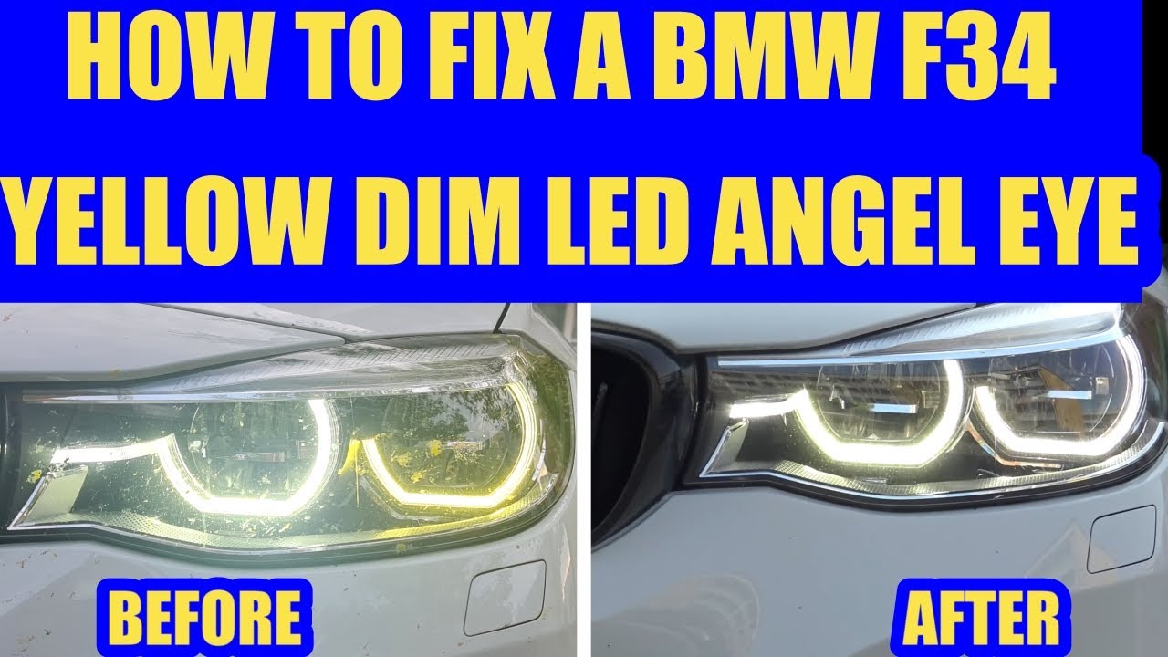КАК ИСПРАВИТЬ ТУСКИЕ ЖЕЛТЫЕ СВЕТОДИОДНЫЕ ФАРЫ ANGEL LIGHT НА BMW F34 #bmw #bmwangellight #bmwf34