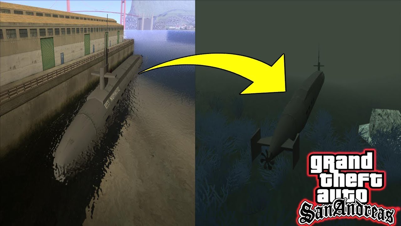 وأخيرا يمكننا ركوب أكبر غواصة في قران سان اندرياس gta san andreas mod submarine