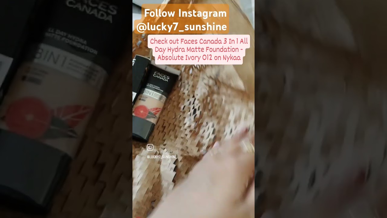 Check out Faces Canada 3 In 1 All Day Hydra Matte Foundation Absolute Ivory012 #beautydrop#mattelook