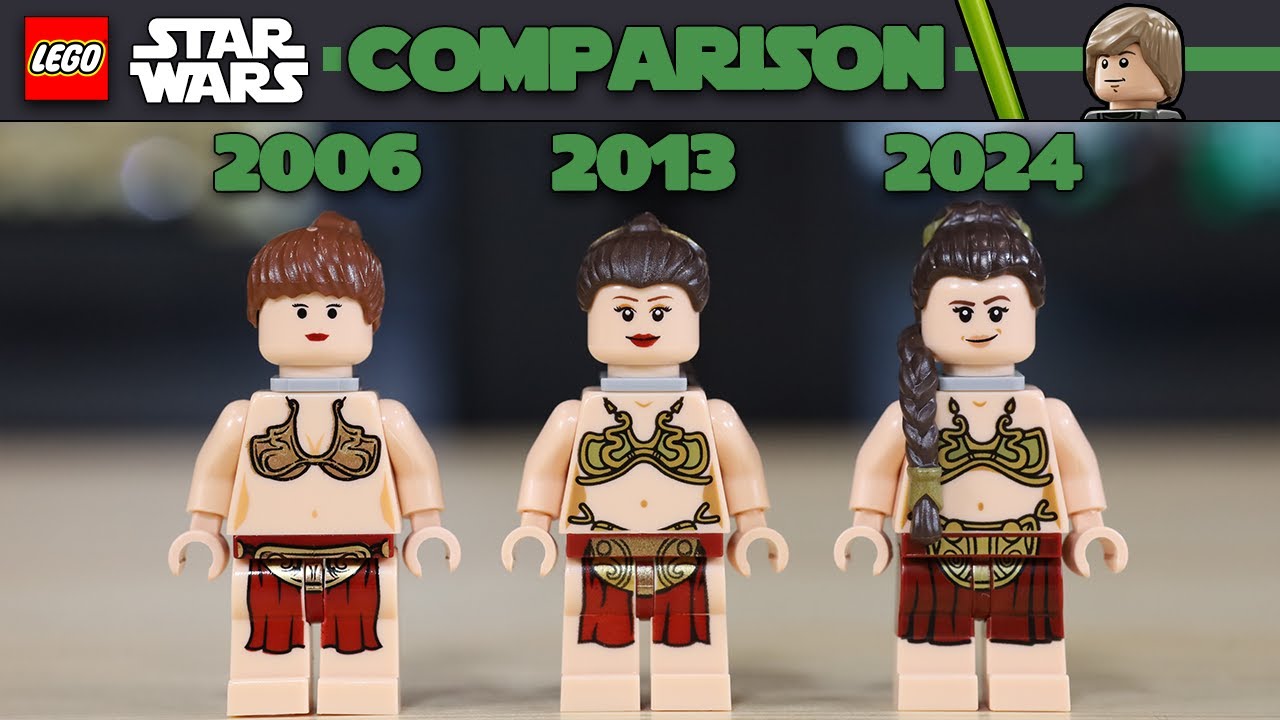 Comparing LEGO Star Wars Slave Leia Minifigures (2006 vs. 2013 vs. 2024)