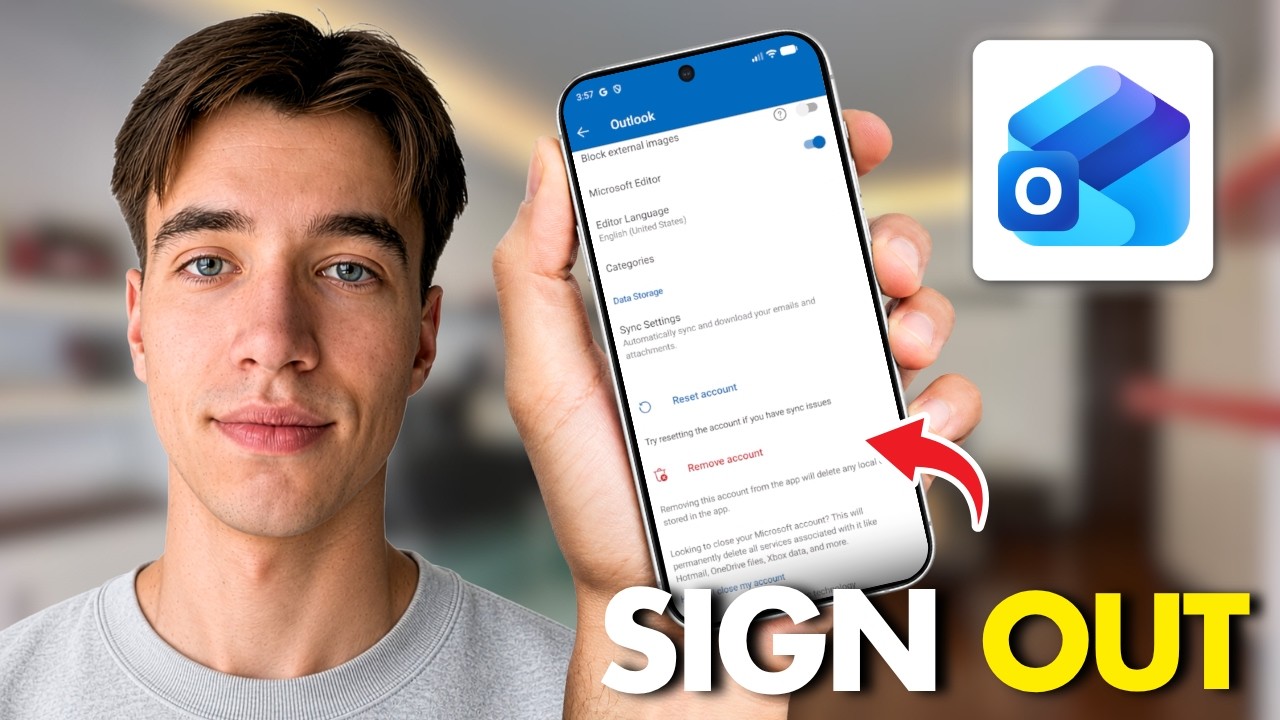 How to Sign Out Outlook App On Android And IOS Devices | Tutorial 2026