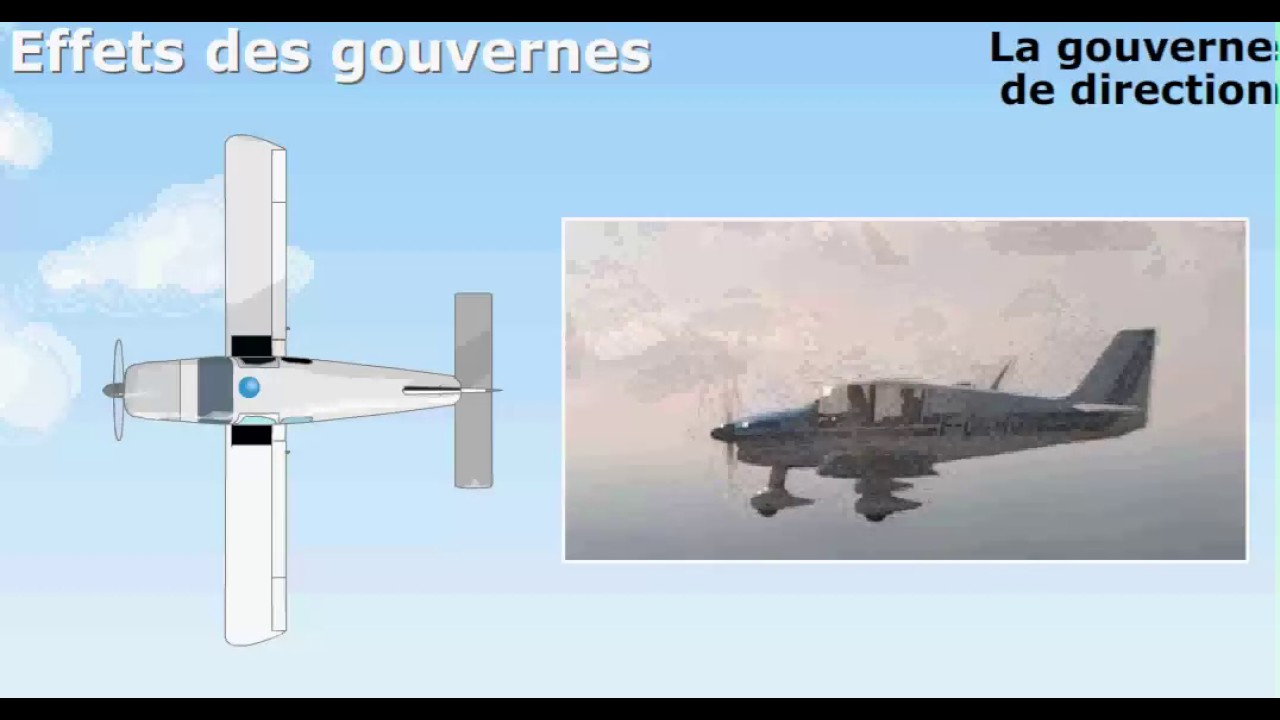 Les effets des commandes de vol et gouvernes d'un avion