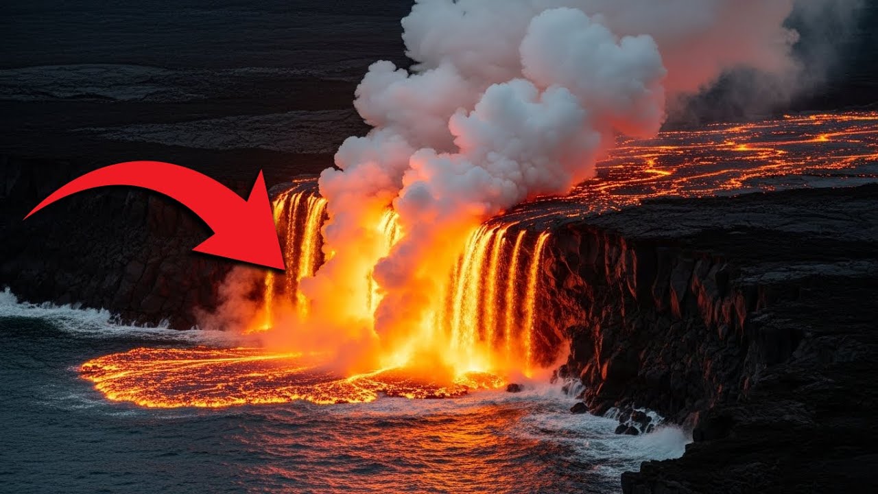 Lava Hits the Ocean: The Reaction That Shakes Everything! 🌋🌊💥
