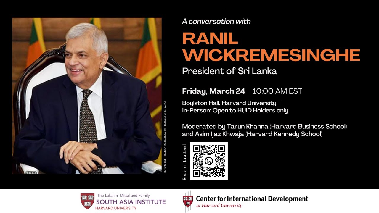 A Conversation with Ranil Wickremesinghe, President of Sri Lanka