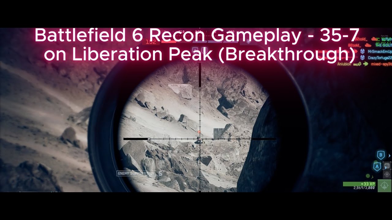 Battlefield 6 Recon Gameplay - 35-7 on Liberation Peak (Breakthrough)