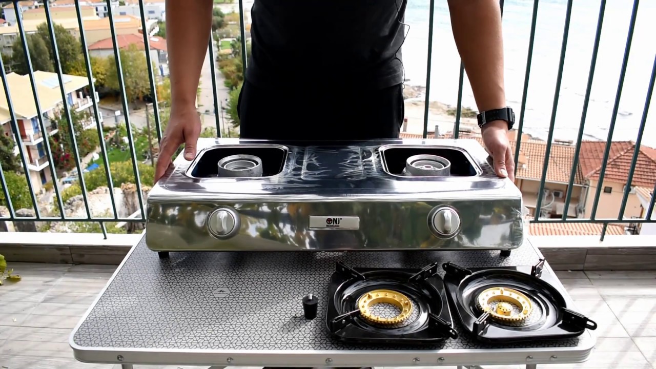 NJ NGB 200 Professional Gas Stove 2 Burners Stainless Steel LPG