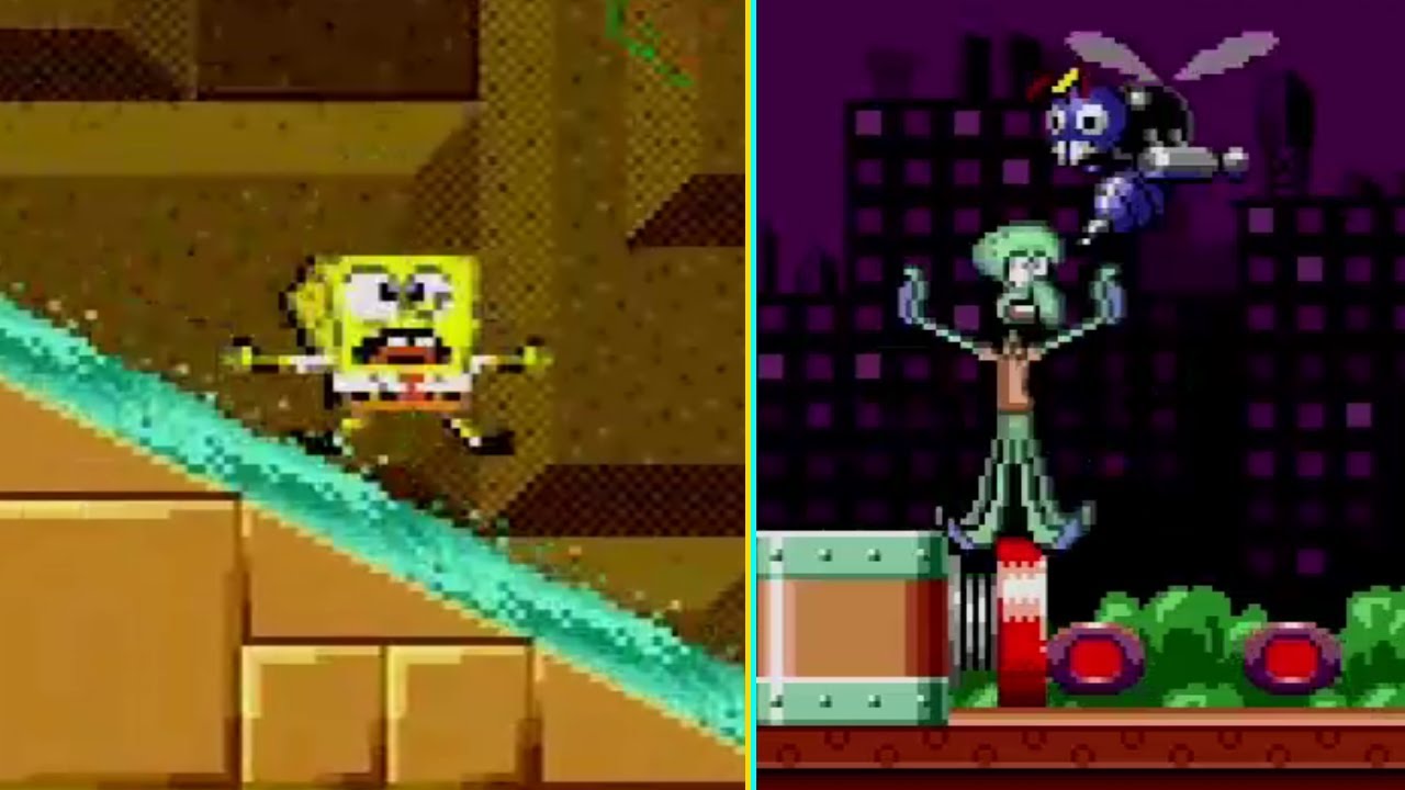 SpongeBob and Squidward in Sonic 1 2013 (Mods by DZTVE) - Gameplay