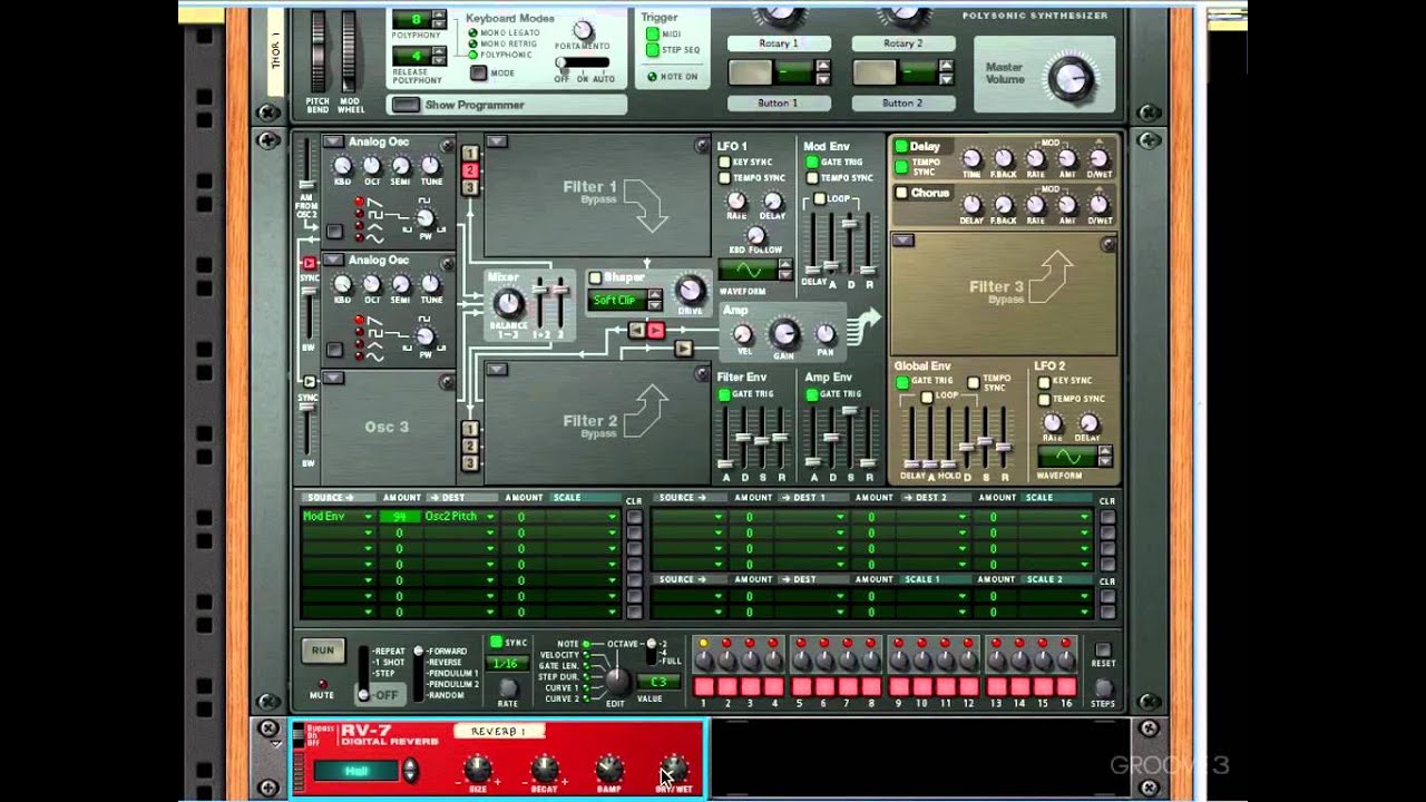 Oscillator Syncing in Thor (Patch Design in Thor)