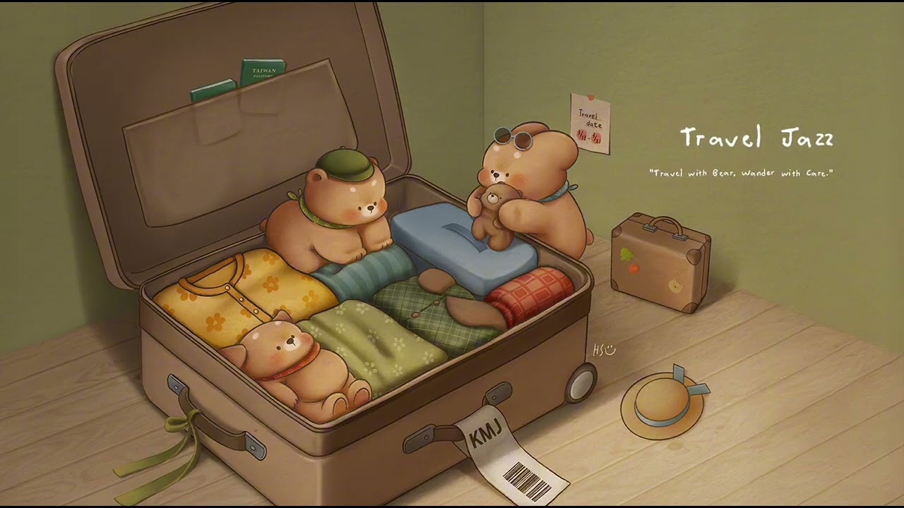 Travel Jazz🎵 🧸Soft Lo-Fi Jazz BGM for Study, Work & Travel  [1 HOUR]