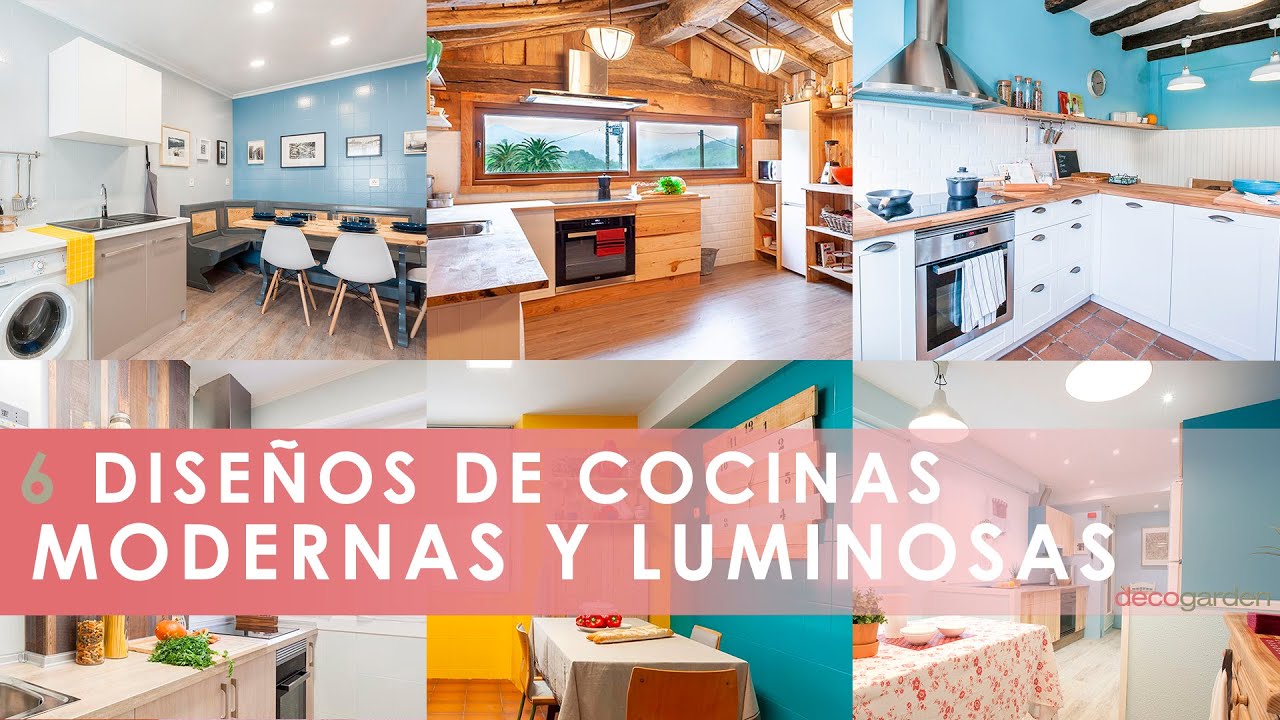 6 Dise&ntilde;os de COCINAS MODERNAS y LUMINOSAS con toques en madera 🏡🍽️ D&eacute;jate sorprender 👩🏼&zwj;🍳 Decogarden