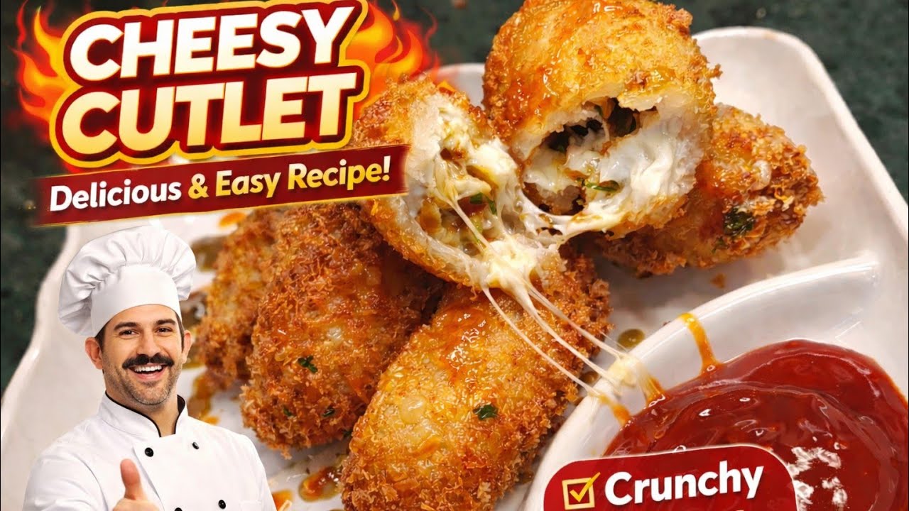 🔥 KFC Style Cheese Cutlet Recipe | Crispy & Cheesy Snack at Home 🔥 #cheesy #cutlet #cutletrecipe 