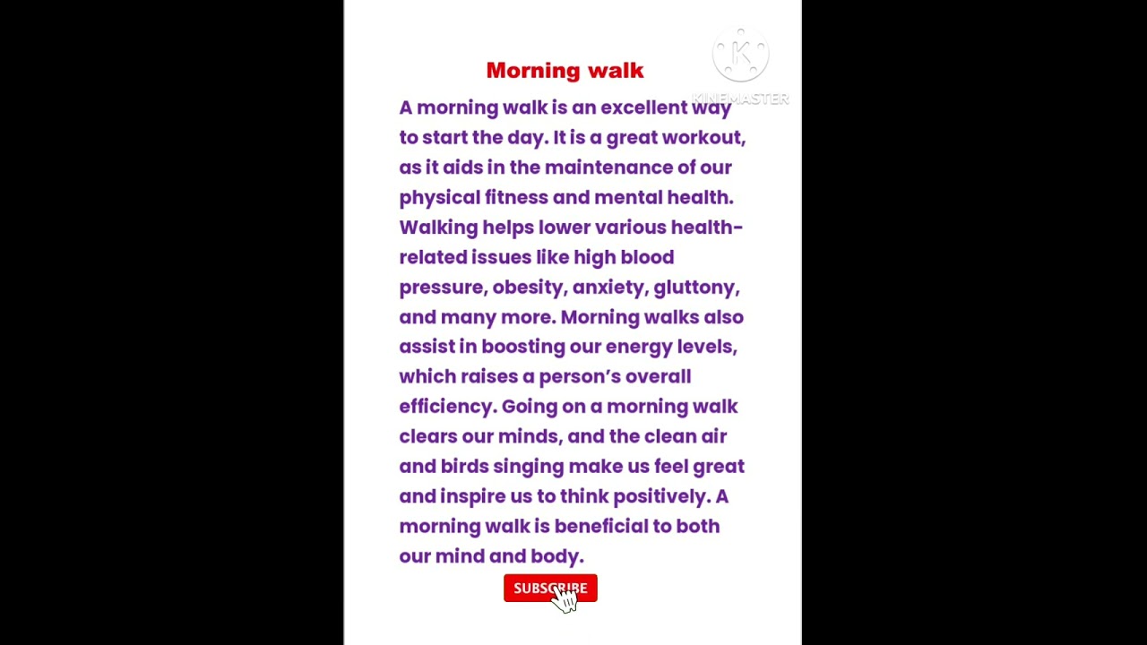 #Morning walk, #Short video, #Paragraph writing on morning walk