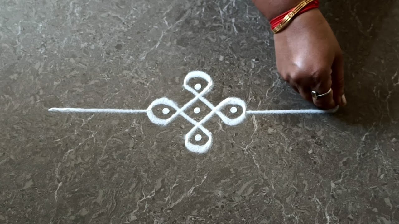 Easy border rangoli designs | Simple side border muggulu | Door rangoli | Friday rangoli