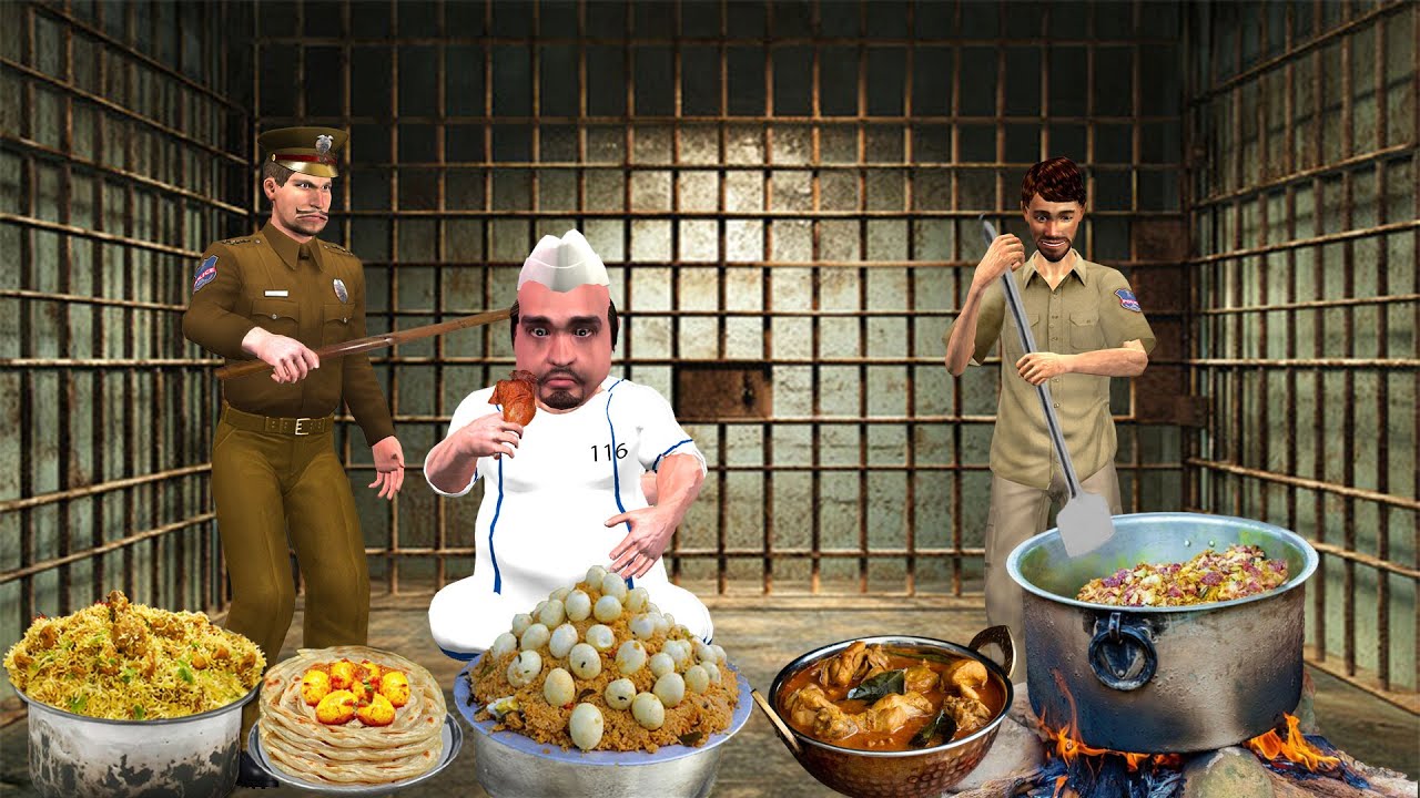 Daku Eating Street Food Challenge Thief Vs Police Punishment Hindi Kahani Moral Stories Comedy Video
