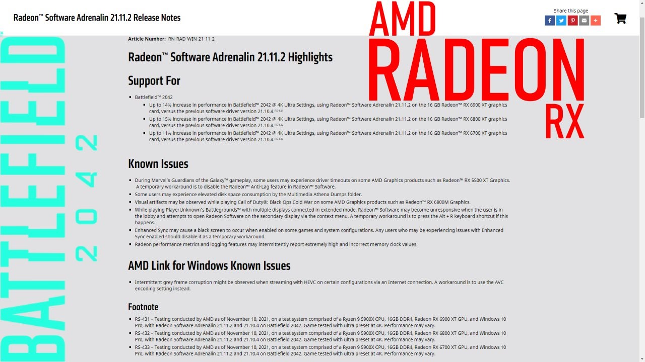Battlefield 2042 AMD Radeon Adrenalin 21.11.2 Drivers Release Notes ⚡ BF2042