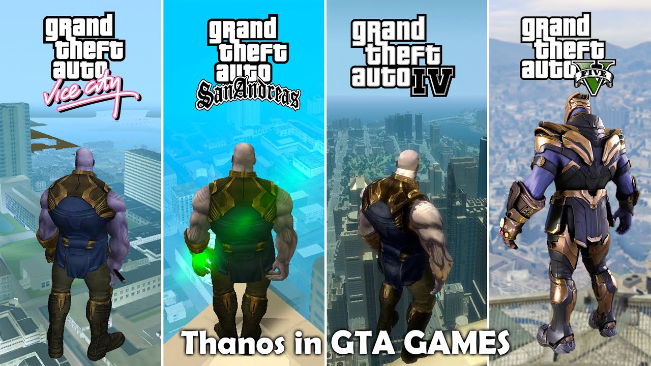 Thanos Jumping From Highest Point In Every GTA Game | @marvel  | @RockstarGames