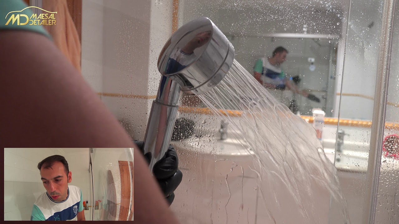 ELIMINAR CAL INCRUSTADA en MAMPARA Labocosmetica Energo y REPELENCIA AL AGUA con Aquavelox