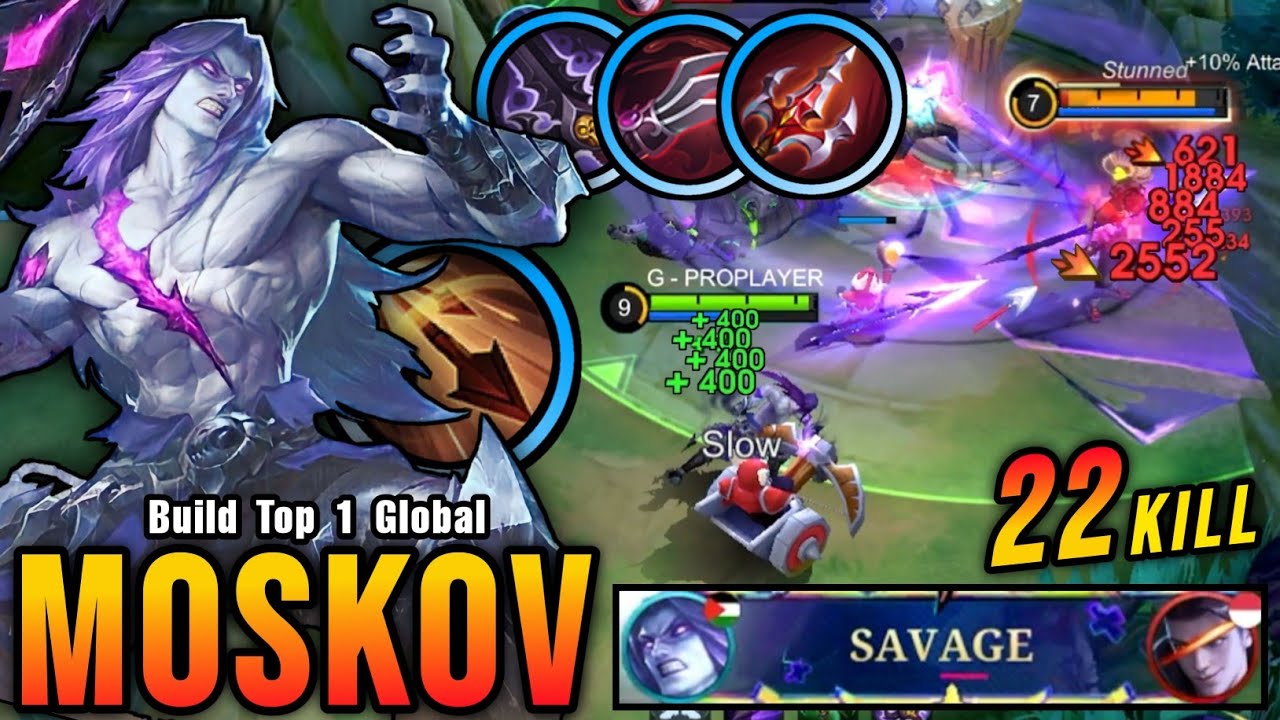 AUTO SAVAGE!! Moskov New Gold Lane Build (INSANE LIFESTEAL) - Build Top 1 Global Moskov ~ MLBB