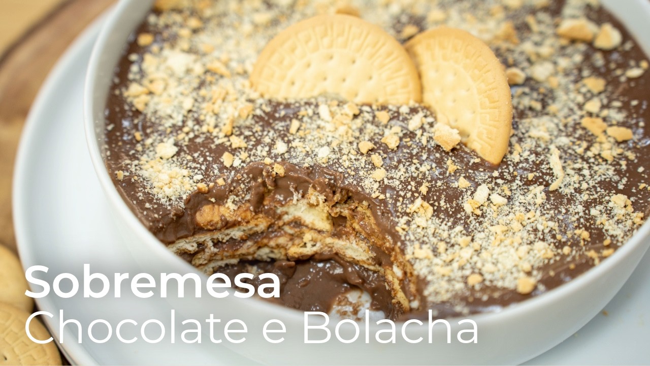 Sobremesa R&aacute;pida de Chocolate e Bolacha Maria | Leve e Deliciosa!