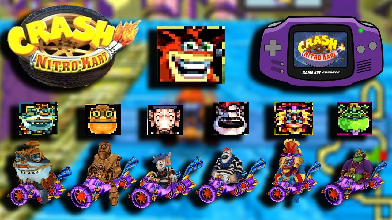 Crash Nitro Kart GBA - All Bosses - Todos Los Jefes