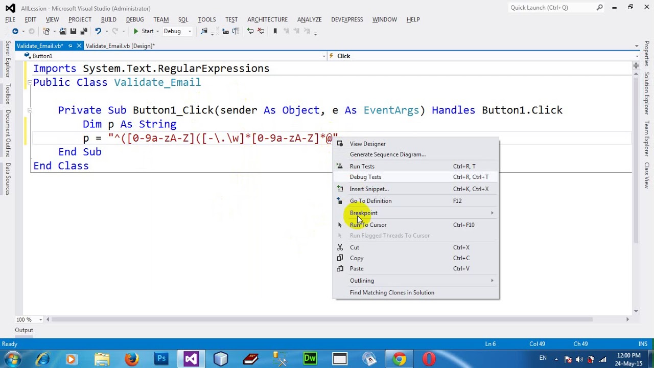 How to validate email address in VB NET 2012