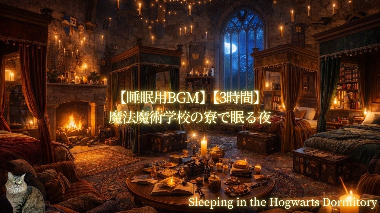 【睡眠用BGM】魔法魔術学校の寮で眠る夜　Sleeping in the Wizarding Dormitory