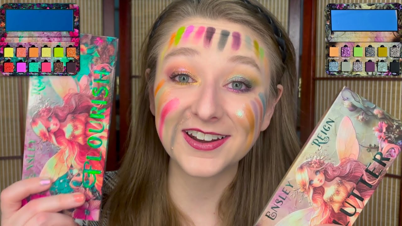 1 Look + Swatches of the FLOURISH & FLUTTER Palettes by ENSLEY REIGN