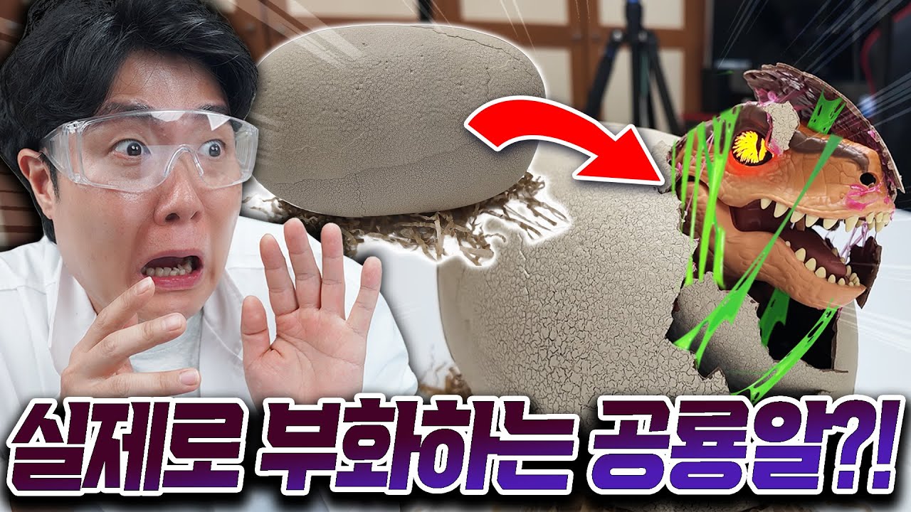 절대 티라노를 화나게 해선 안 돼..! 알을 두드리면 진짜로 깨고 나오는 공룡 장난감 등장?!