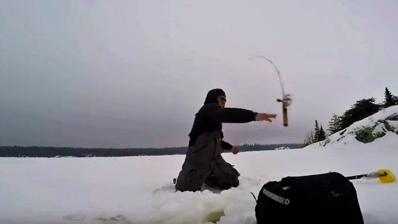 Ice Fishing SMALLMOUTH Bass!?!? (Rods Thrown)