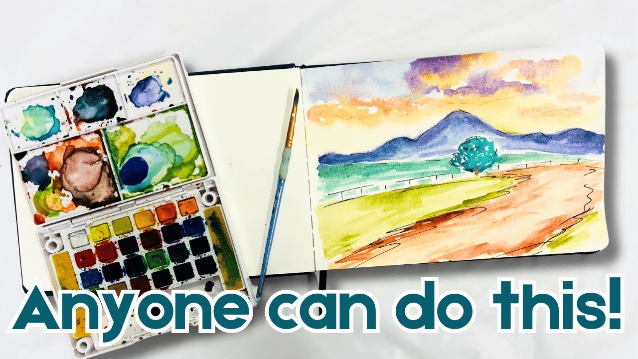 How to Watercolor a Landscape in Less than 10 Minutes