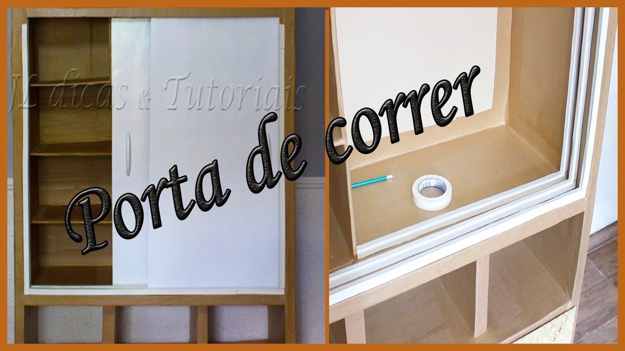 Porta de Correr Feita com Papelão, Amarios e Roupeiros.