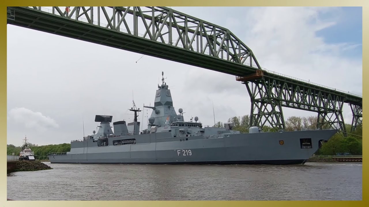 German frigate SACHSEN passing Hochdonn High Bridge // Kiel Canal // May 25, 2021