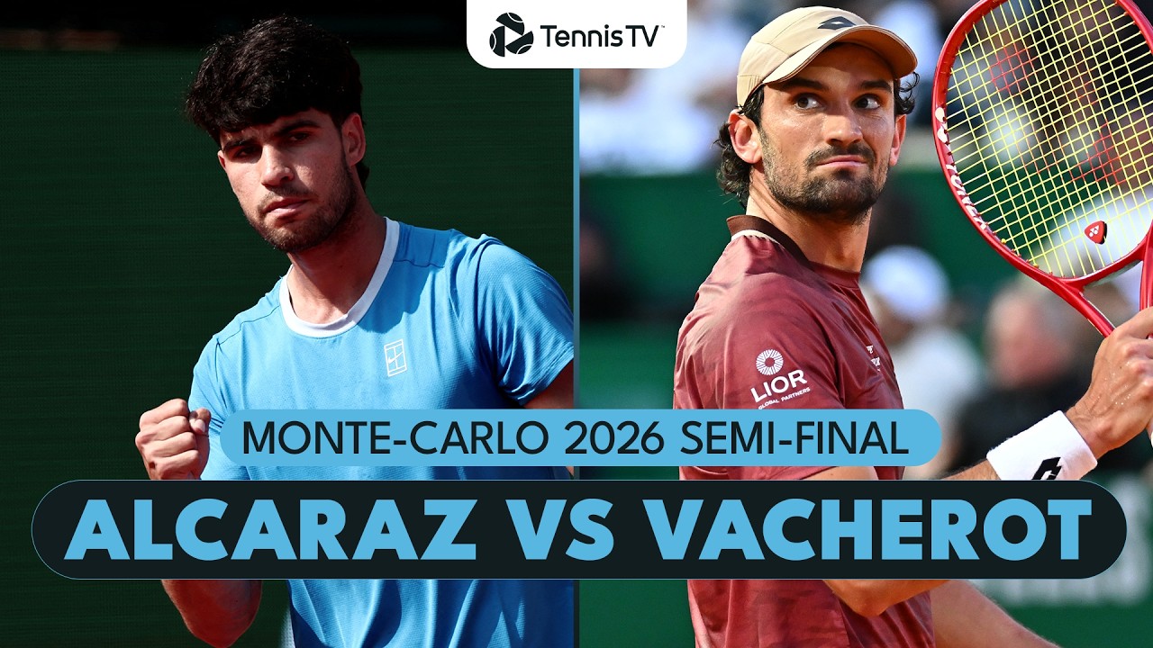Carlos Alcaraz vs Valentin Vacherot in Semi-Final Action 🤝 | Monte-Carlo 2026 Semi-Final Highlights