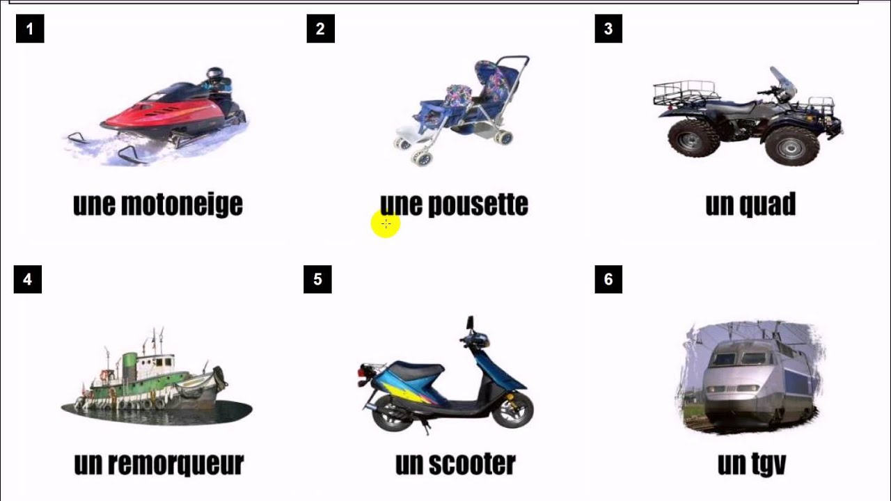 French lesson # Vocabulary # Les transports